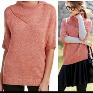 CAbi Oversized Foldover Pullover Sweater – Orange | Size Small